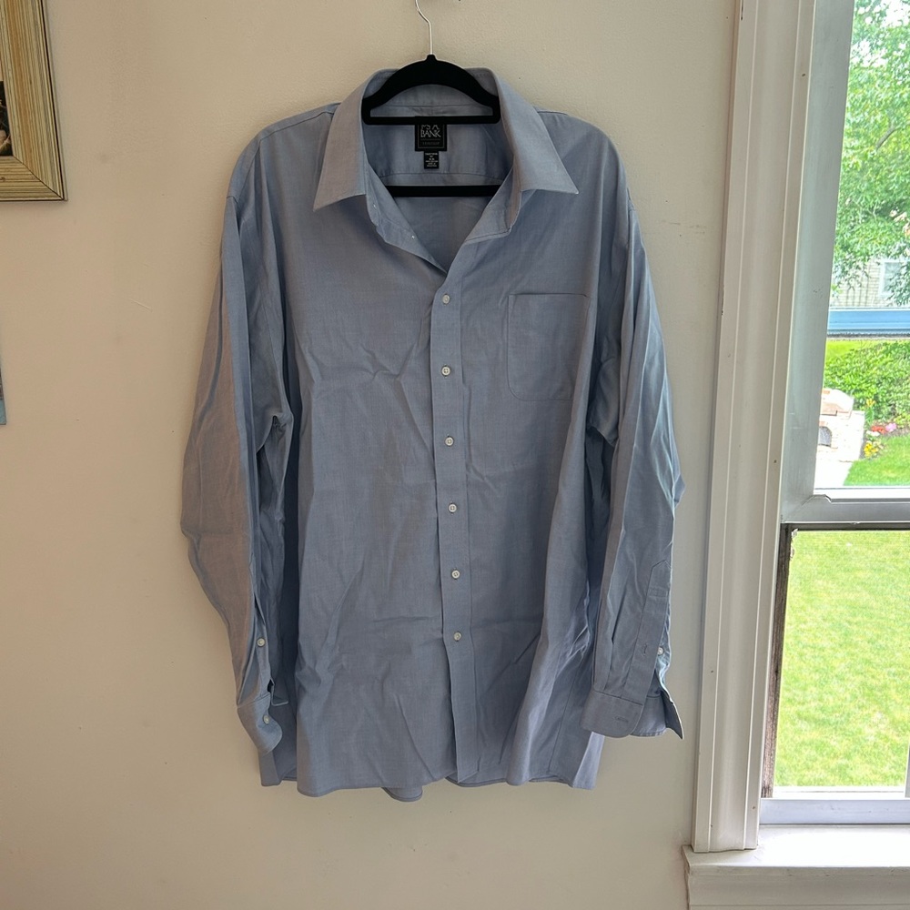 Jos A Bank Blue Long Sleeve Button Down